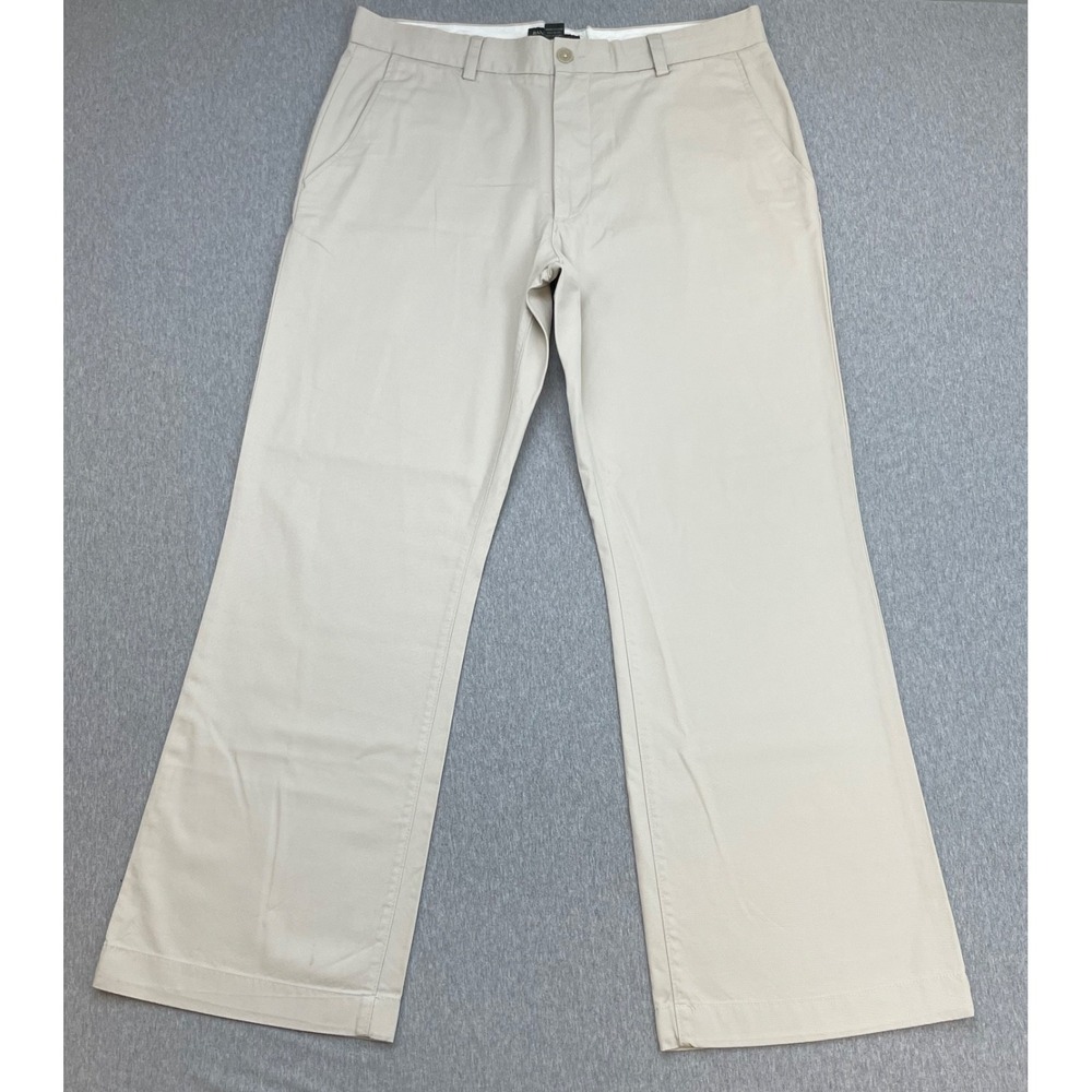 Banana Republic Pants Mens 36 x 32 Beige 100% Cotton Flat Front Straight Chino